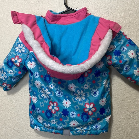 Rugged Bear Girls Blue Floral Winter Jacket. Very Good Condition. Size 24M. - Picture 12 of 16